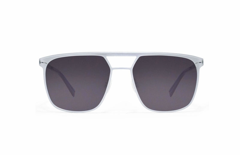 Image of Cheeterz Club eyewear. Photo of square sunglasses with gray tinted lenses. The frames are medium width with a navigator shape and a gray color, suitable for square, oval, and round face shapes. 