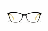 Image of Cheeterz Club eyewear. Photo of cat eye eyeglasses with clear lenses and blue light blocking technology. The frames are medium width with a black color. Suitable for round, oval, and heart shaped face shapes. These glasses can be used as reading glasses with blue light glasses.