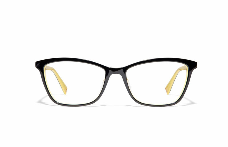Image of Cheeterz Club eyewear. Photo of cat eye eyeglasses with clear lenses and blue light blocking technology. The frames are medium width with a black color. Suitable for round, oval, and heart shaped face shapes. These glasses can be used as reading glasses with blue light glasses.