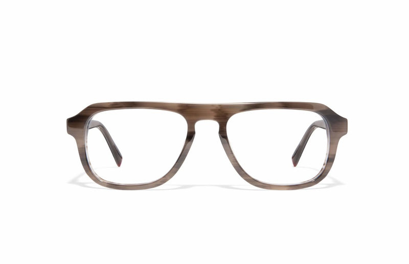 Image of Cheeterz Club eyewear. Photo of retro rectangle eyeglasses with clear lenses and blue light blocking technology. The frames are medium width with gray and brown color. Suitable for round, oval, and oblong face shapes. These glasses can be used as reading glasses with blue light glasses.
