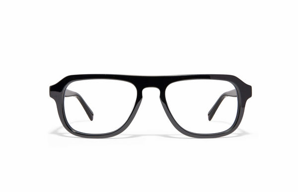 Image of Cheeterz Club eyewear. Photo of retro rectangle eyeglasses with clear lenses and blue light blocking technology. The frames are medium width and black color. Suitable for round, oval, and oblong face shapes. These glasses can be used as reading glasses with blue light glasses.