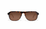 Image of Cheeterz Club eyewear. Photo of retro rectangle sunglasses with brown tinted lenses.  The frames are medium width with golden and honey brown color. Suitable for round, oval, and oblong shaped face shapes. 